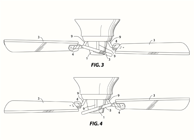 Ceiling Fan Prototype and Patent Drawings